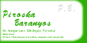piroska baranyos business card